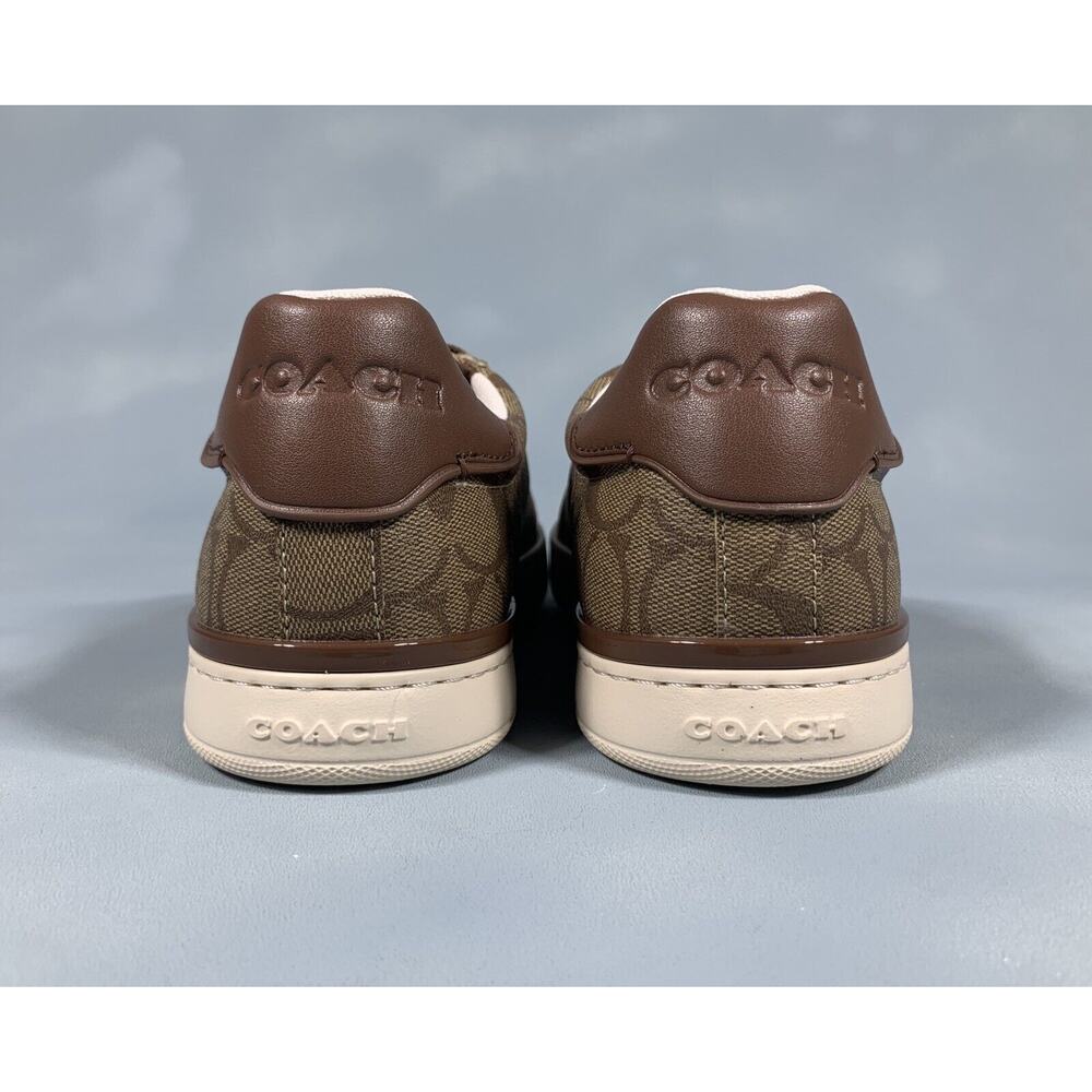 $168 Coach Clip Signature Low Top Sneaker Khaki Saddle G4949 Men's Size 11 - Picture 4 of 10